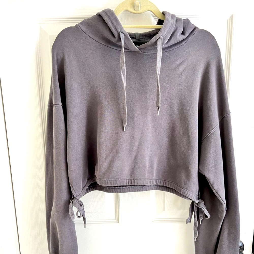 Hey Babe, cropped side tie hoodie
